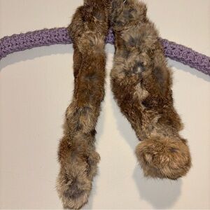 2/$30 Replacement Faux Fur Collar Scarf in Brown and Gray